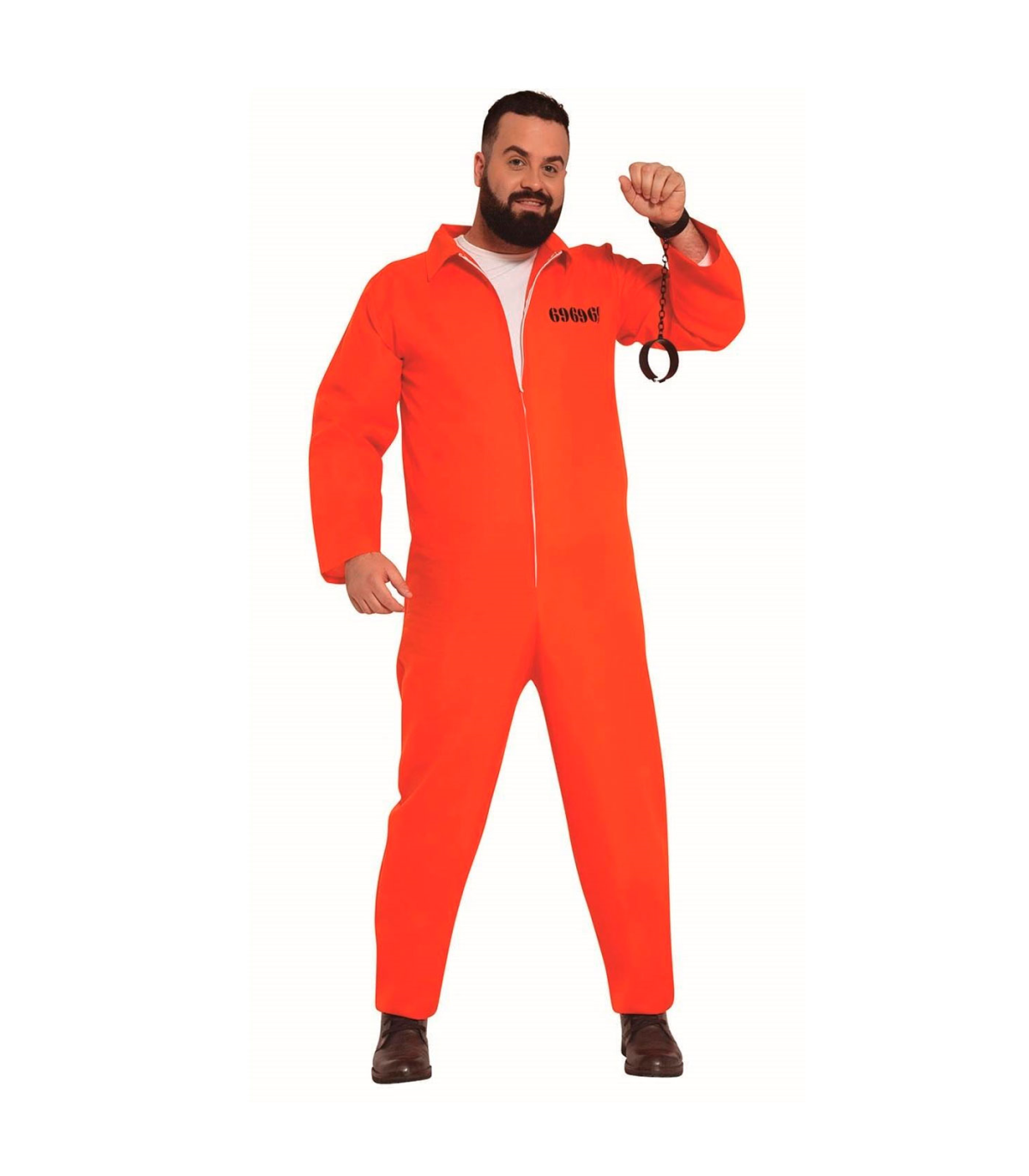 Tradineur - Disfraz de convicto para adulto, naranja, poliéster, incluye  mono, preso, presidiario, cárcel, atuendo de carnaval