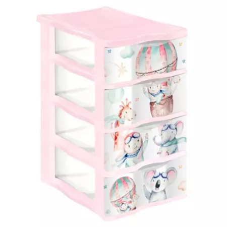 Tradineur - Cajonera de plástico, modelo Volar, 4 cajones transparentes, torre almacenaje, juguetes, dormitorio infantil, niños, Tradineur - Cajonera de plástico, modelo Volar, 4 cajones transparentes, torre almacenaje, juguetes, dormitorio infantil, niños,