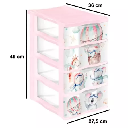 Tradineur - Cajonera de plástico, modelo Volar, 4 cajones transparentes, torre almacenaje, juguetes, dormitorio infantil, niños, Tradineur - Cajonera de plástico, modelo Volar, 4 cajones transparentes, torre almacenaje, juguetes, dormitorio infantil, niños,