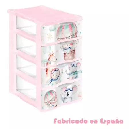 Tradineur - Cajonera de plástico, modelo Volar, 4 cajones transparentes, torre almacenaje, juguetes, dormitorio infantil, niños, Tradineur - Cajonera de plástico, modelo Volar, 4 cajones transparentes, torre almacenaje, juguetes, dormitorio infantil, niños,