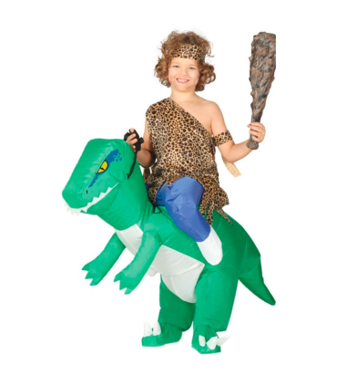 Tradineur - Disfraz infantil de dinosaurio hinchable, poliéster 100%,  incluye mono e inflador, atuendo de carnaval, Halloween, c