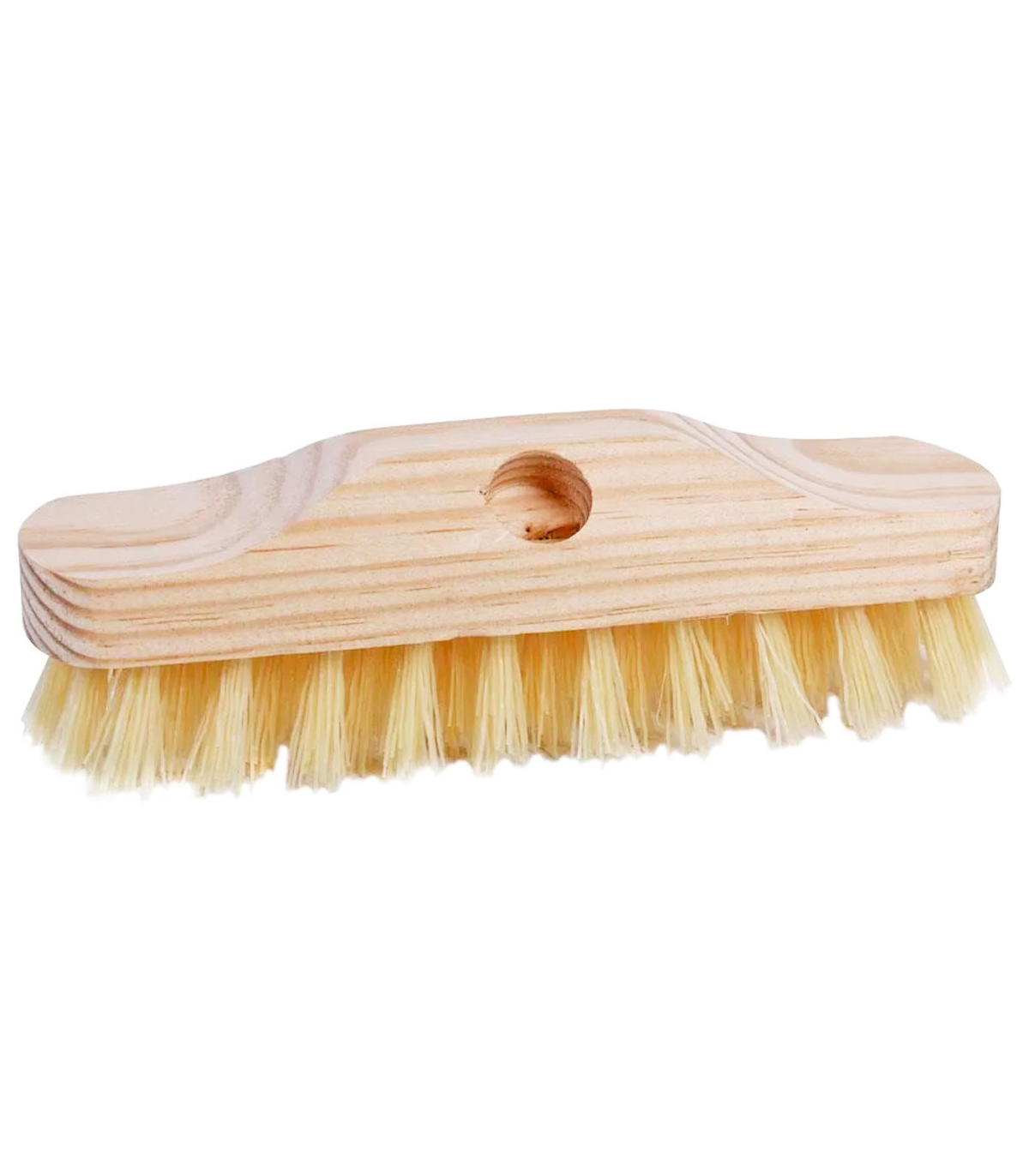 Tradineur - Cepillo de madera con cerdas duras de plástico, acoplable a  mango de rosca, cerdas de 3 cm, limpieza de suelos, inte