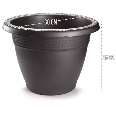 Tradineur - Maceta Redonda "Terracota" - Fabricado en Plástico - Macetero apto para Exterior e Interior del hogar - Ø 60 cm - Co