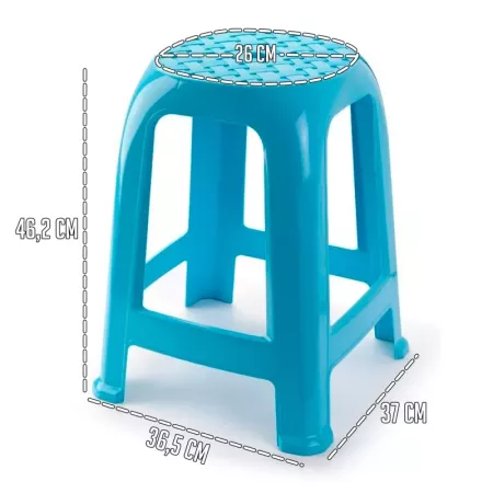Taburete Azul Claro con Reposapiés | Ideal Cocina y Baño Taburete Azul Claro con Reposapiés | Ideal Cocina y Baño