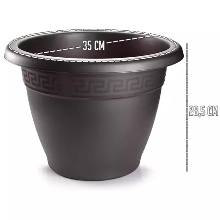 Tradineur - Maceta Redonda "Terracota" - Fabricado en Plástico - Macetero apto para Exterior e Interior del hogar - Ø 35 cm - Co