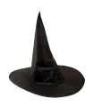 Tradineur - Gorro de bruja - Diseño clásico - Sombrero de bruja, halloween, fiestas, disfraz carnaval - Diámetro 28,5 cm - Color negro.