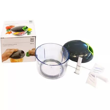 Picadora y Batidora Manual 650ml Acero Inoxidable Sin BPA Picadora y Batidora Manual 650ml Acero Inoxidable Sin BPA