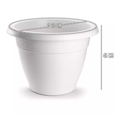 Tradineur - Maceta Redonda "Terracota" - Fabricado en Plástico - Macetero apto para Exterior e Interior del hogar - Ø 60 cm - Co