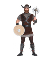 Tradineur - Disfraz de vikingo para adulto, 100% poliéster, incluye cinta con cuernos, manguitos, casaca y cinturones, atuendo de carnaval, Halloween, cosplay (Hombre, Talla M)