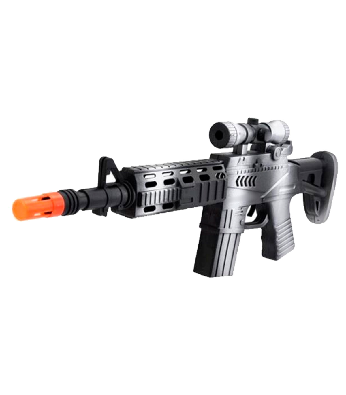 Tradineur - Metralleta/fusil de asalto de juguete con sonido por fricción -  Juguete de imitación de soldado para niños - 14 x 40