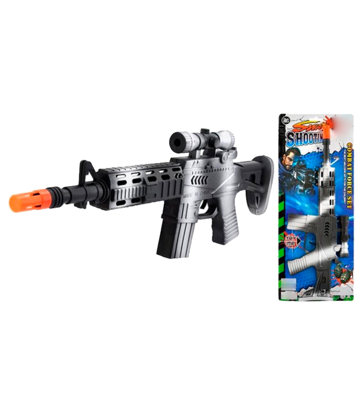 Tradineur - Metralleta/fusil de asalto de juguete con sonido por