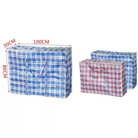 Bolsa Plástica 100x80x30 cm con Asas y Cremallera, 25 kg Bolsa Plástica 100x80x30 cm con Asas y Cremallera, 25 kg