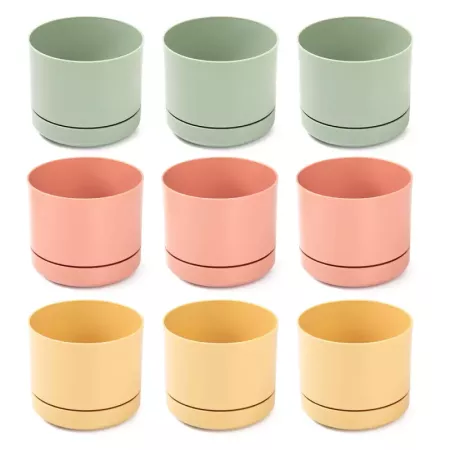 Pack 3 Macetas Plásticas Colores Surtidos Ø10,5 cm Interior Pack 3 Macetas Plásticas Colores Surtidos Ø10,5 cm Interior