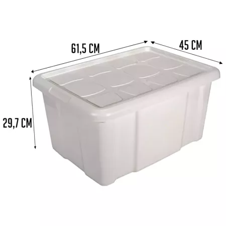 Tradineur - Caja de almacenaje con tapa N.º 18 - Fabricado en plástico - Capacidad de 60 L - Ideal para multiusos, ordenación y