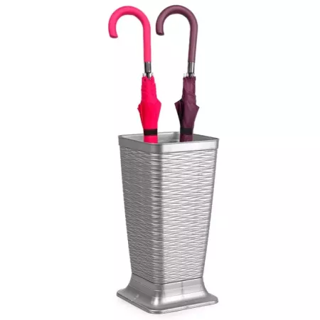 Tradineur - Paragüero de plástico cuadrado, modelo Wind, diseño moderno, soporte para paraguas, decoración, fabricado en España