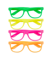 Tradineur - Pack de 4 Gafas de fiesta sin lentes - Fabricado en Plástico - Ideal para eventos de disfraces como Halloween y Carnaval - 5 x 14,5 x 15 cm - Color Aleatorio