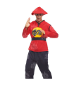 Disfraz de chino con sombrero, camiseta, pantalón y cinturón, fibra sintética, carnaval, halloween, cosplay, fiestas, adulto unisex, talla M