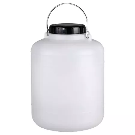 Tradineur - Bidón / Barril cilíndrico de 20 Litros con asa metalica para el almacenamiento de alimentos - Incluye tapa y obturad