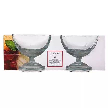 Tradineur - Pack de 2 copas de helado, modelo Ice Ville, vidrio soda lime,  diseño sofisticado y elegante, postres, cócteles, ap