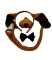 Set de 4 piezas de disfraz de perro de color marrón, para niños, complemento para carnaval, halloween y celebraciones. Tamaño cuernos: 14 x 25 x 2 cm