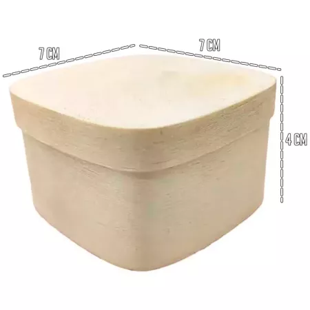 Tradineur - Pack de 6 cajas de madera con tapa - Ideal para Almacenamiento de Joyas y decoración - 4 x 7 x7 cm 