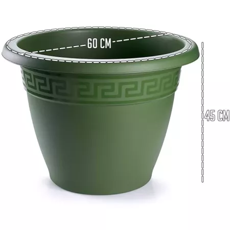 Tradineur - Maceta Redonda "Terracota" - Fabricado en Plástico - Macetero apto para Exterior e Interior del hogar - 60 cm - Colo