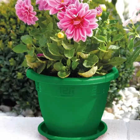 Tradineur - Maceta Redonda "Terracota" - Fabricado en Plástico - Macetero apto para Exterior e Interior del hogar - 60 cm - Colo