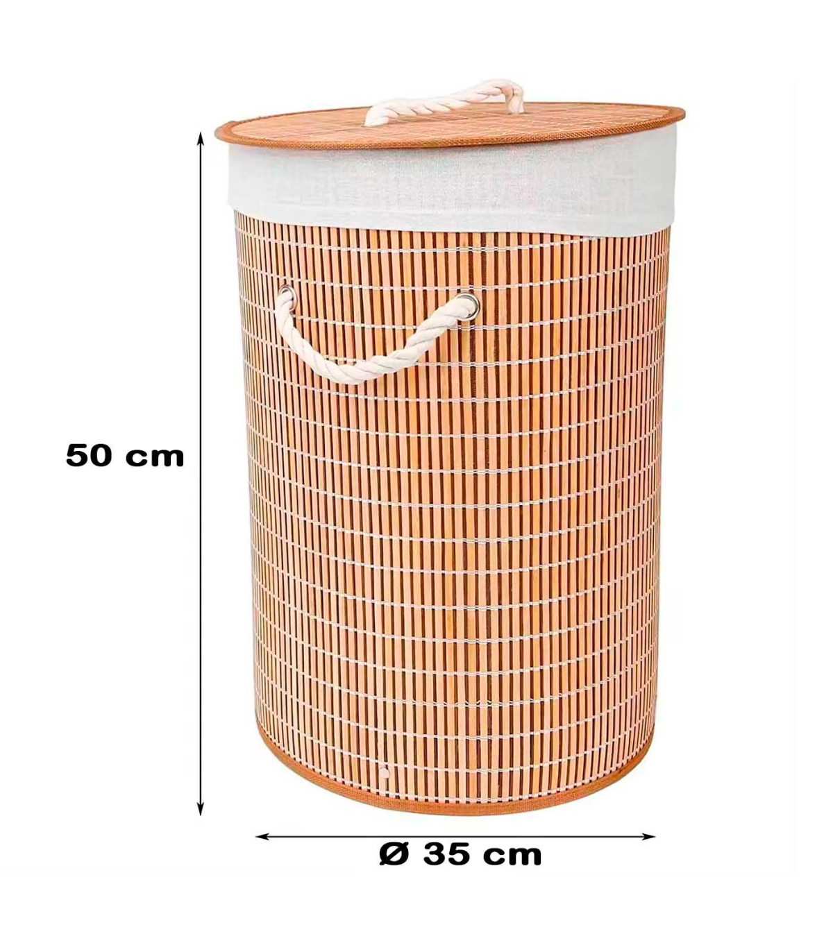 TIENDA EURASIA - Pongotodo Fabricado en Bambu y Tela, cesta de ropa sucia  plegable, 40x50x30 cm, 60 litros