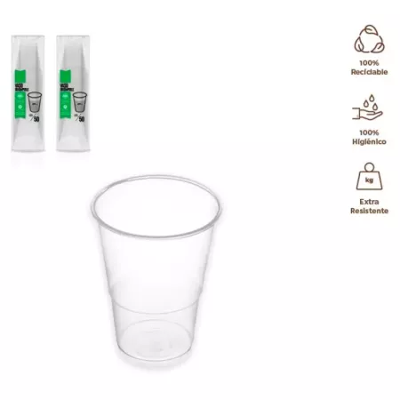 Tradineur - Pack de 100 vasos reutilizables de plástico, 100% reciclables, extra resistentes, higiénicos, apilables - 8,5 x 7 cm Tradineur - Pack de 100 vasos reutilizables de plástico, 100% reciclables, extra resistentes, higiénicos, apilables - 8,5 x 7 cm
