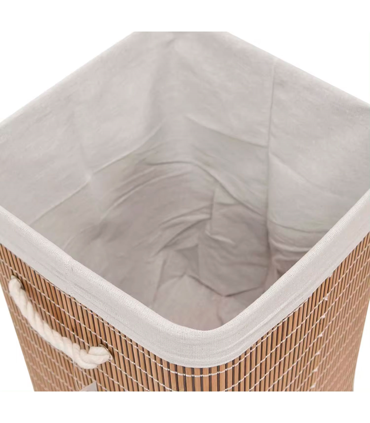 Tradineur - Cesto para ropa sucia con tapa y asas 60 litros, blanco, 61,5 x  42,5 x 34 cm, pongotodo rattan de plástico, cubo pa