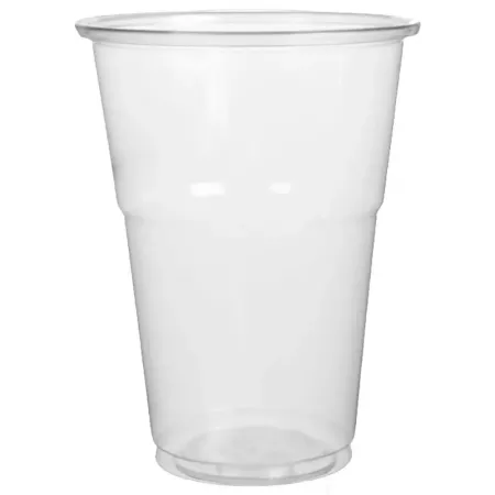 Tradineur - Pack de 48 vasos reutilizables de plástico, 100% reciclables, extra resistentes, higiénicos, apilables - 12 x 9,5 cm