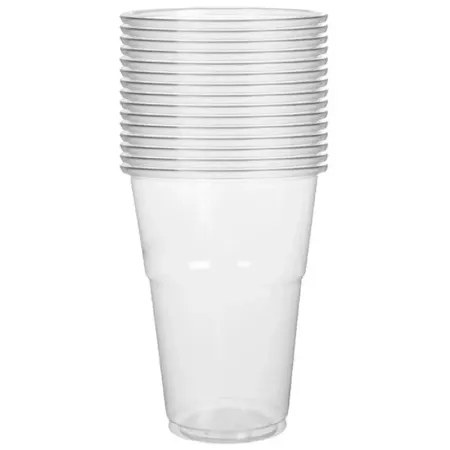 Tradineur - Pack de 48 vasos reutilizables de plástico, 100% reciclables, extra resistentes, higiénicos, apilables - 12 x 9,5 cm