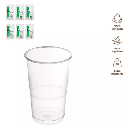 Pack 48 Vasos Reutilizables 500 ml Apilables y Resistentes Pack 48 Vasos Reutilizables 500 ml Apilables y Resistentes