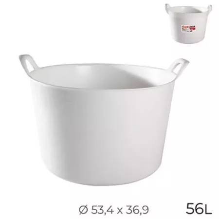 Tradineur - Capazo redondo con asas - Capacidad de 56 litros - Fabricado en España - Apto para uso Alimentario - Ø 53,4 x 36,9 c