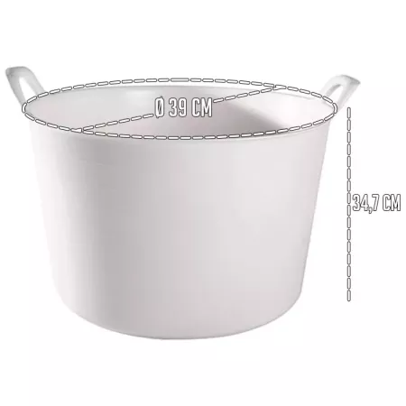 Tradineur - Capazo redondo con asas - Capacidad de 25 litros - Fabricado en España - Apto para uso Alimentario - Ø 39 x 34,7 cm