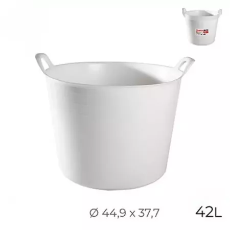 Tradineur - Capazo redondo con asas - Capacidad de 42 litros - Fabricado en España - Apto para uso Alimentario - Ø 44,9 x 37,7 c