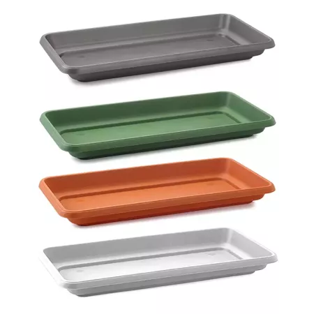 Tradineur - Plato jardinera de 100 cm - Macetero, Maceta para plantas y flores rectangular - Fabricado en Plástico - 7 x 96,5 x