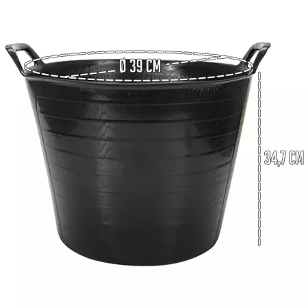 Tradineur - Capazo Multiusos Redondo con Asa - Fabricado en Plástico - Ideal para el transporte de objetos - Capacidad de 25 Lit Tradineur - Capazo Multiusos Redondo con Asa - Fabricado en Plástico - Ideal para el transporte de objetos - Capacidad de 25 Lit