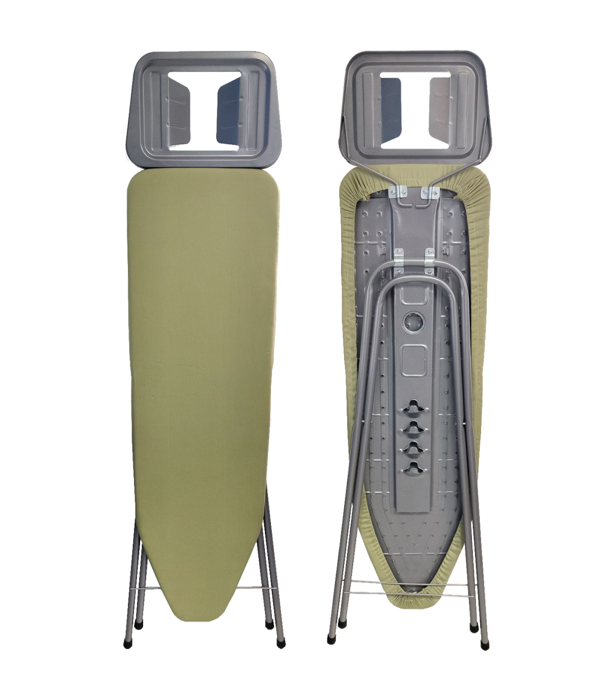 Tradineur - Tabla de planchar de metal y espuma, altura ajustable, soporte  para plancha, patas antideslizantes, 110 x 32 x 90 