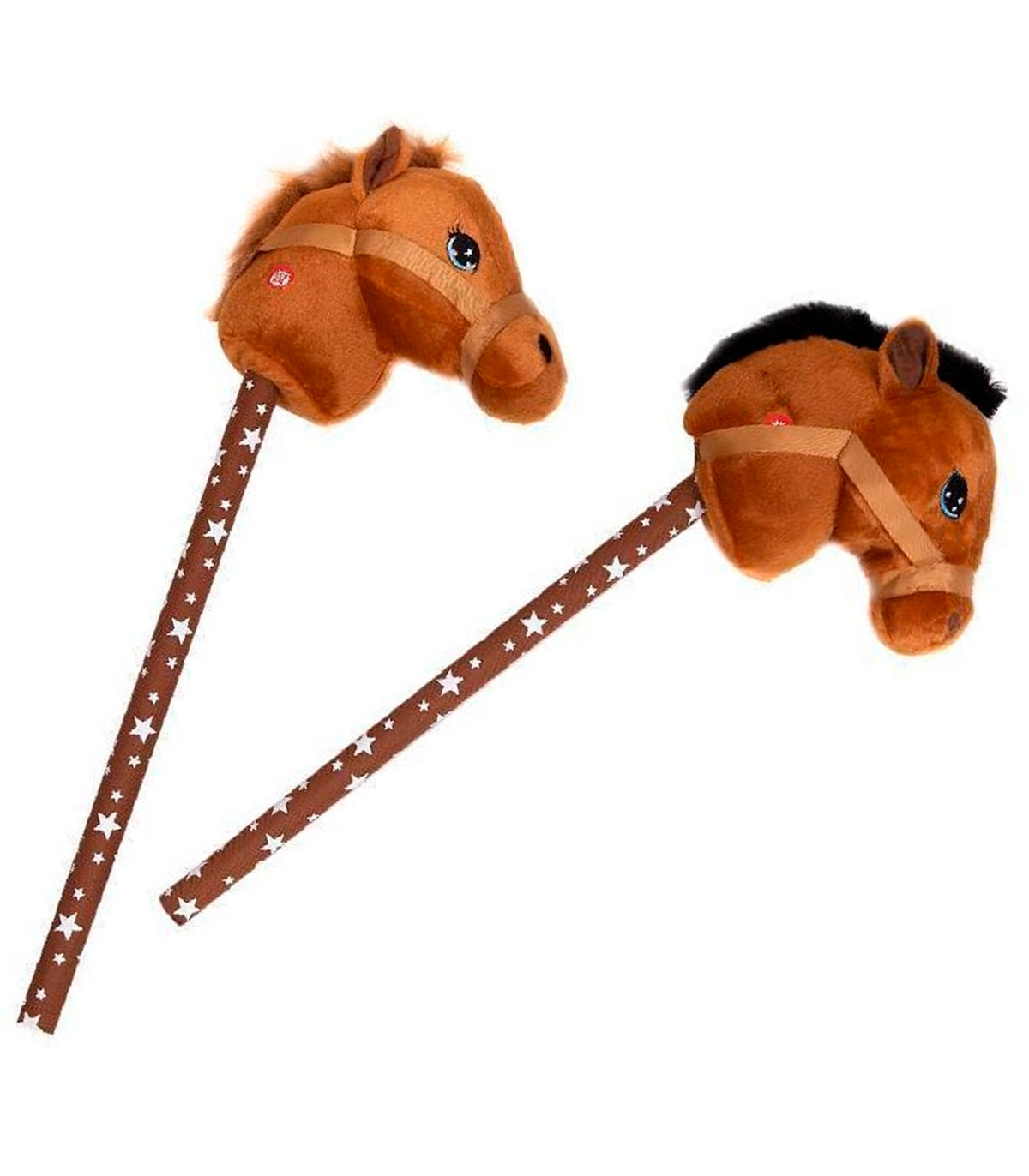 Tradineur - Cabeza de caballo con palo, incluye sonido realista, peluche  musical para montar, juguete infantil, funciona con pil