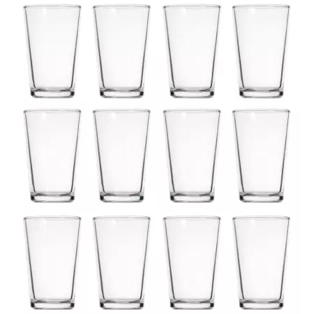 Tradineur - Pack de 12 Vasos modelo "Caña" - Capacidad de 9 cl (3,16 oz) - Fabricado en Vidrio - Apto para lavavajillas y microo