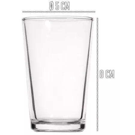 Tradineur - Pack de 12 Vasos modelo "Caña" - Capacidad de 9 cl (3,16 oz) - Fabricado en Vidrio - Apto para lavavajillas y microo