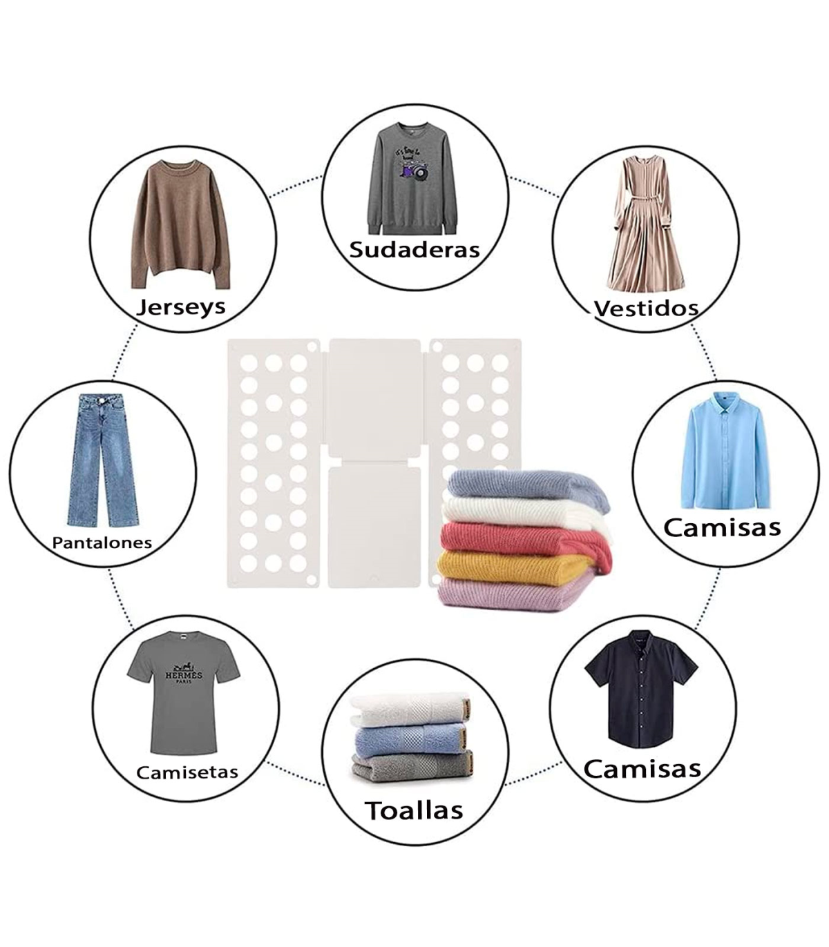Doblador de ropa de plástico, tabla plegable para doblar prendas, placa,  tablero de ayuda, plegar camisetas, jerséis, pantalones