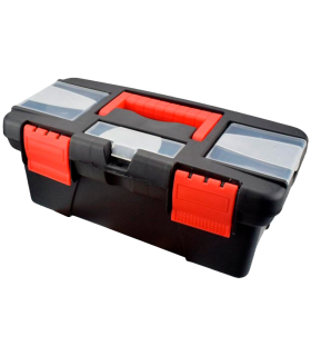 Tradineur - Caja organizadora con separadores, 2 niveles, 16  compartimentos, plástico, almacenaje de tornillos, tuercas, accesor