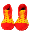 Tradineur - Zapatos de payaso infantiles con lunares, accesorios para disfraz, carnaval, Halloween, cosplay, circo, fiestas, cumpleaños, niños, talla única, rojo y amarillo