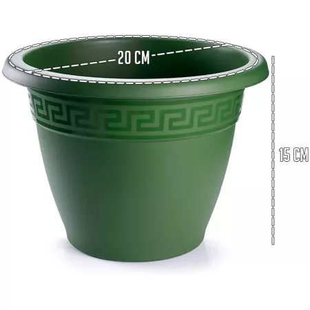 Tradineur - Maceta Redonda "Terracota" - Fabricado en Plástico - Macetero apto para Exterior e Interior del hogar - 20 cm - Colo