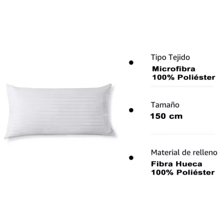 Tradineur - Almohada de fibra con doble funda y cremallera, 100% poliéster, firmeza media, muy suave, fabricada en España - 150