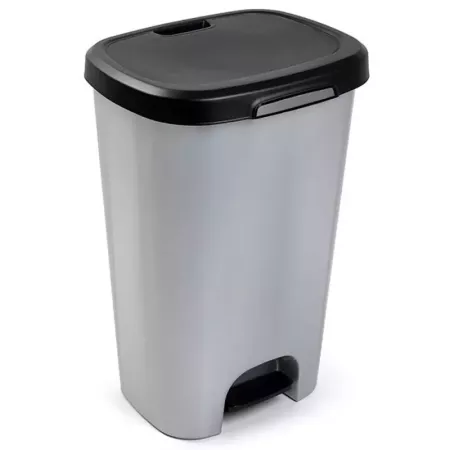 Tradineur - Cubo de basura con pedal, plástico, contenedor residuos, papelera, reciclaje, fácil vaciado, fabricado en España (Ne Tradineur - Cubo de basura con pedal, plástico, contenedor residuos, papelera, reciclaje, fácil vaciado, fabricado en España (Ne