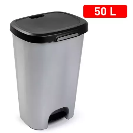 Tradineur - Cubo de basura con pedal, plástico, contenedor residuos, papelera, reciclaje, fácil vaciado, fabricado en España (Ne Tradineur - Cubo de basura con pedal, plástico, contenedor residuos, papelera, reciclaje, fácil vaciado, fabricado en España (Ne
