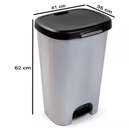 Tradineur - Cubo de basura con pedal, plástico, contenedor residuos, papelera, reciclaje, fácil vaciado, fabricado en España (Ne Tradineur - Cubo de basura con pedal, plástico, contenedor residuos, papelera, reciclaje, fácil vaciado, fabricado en España (Ne